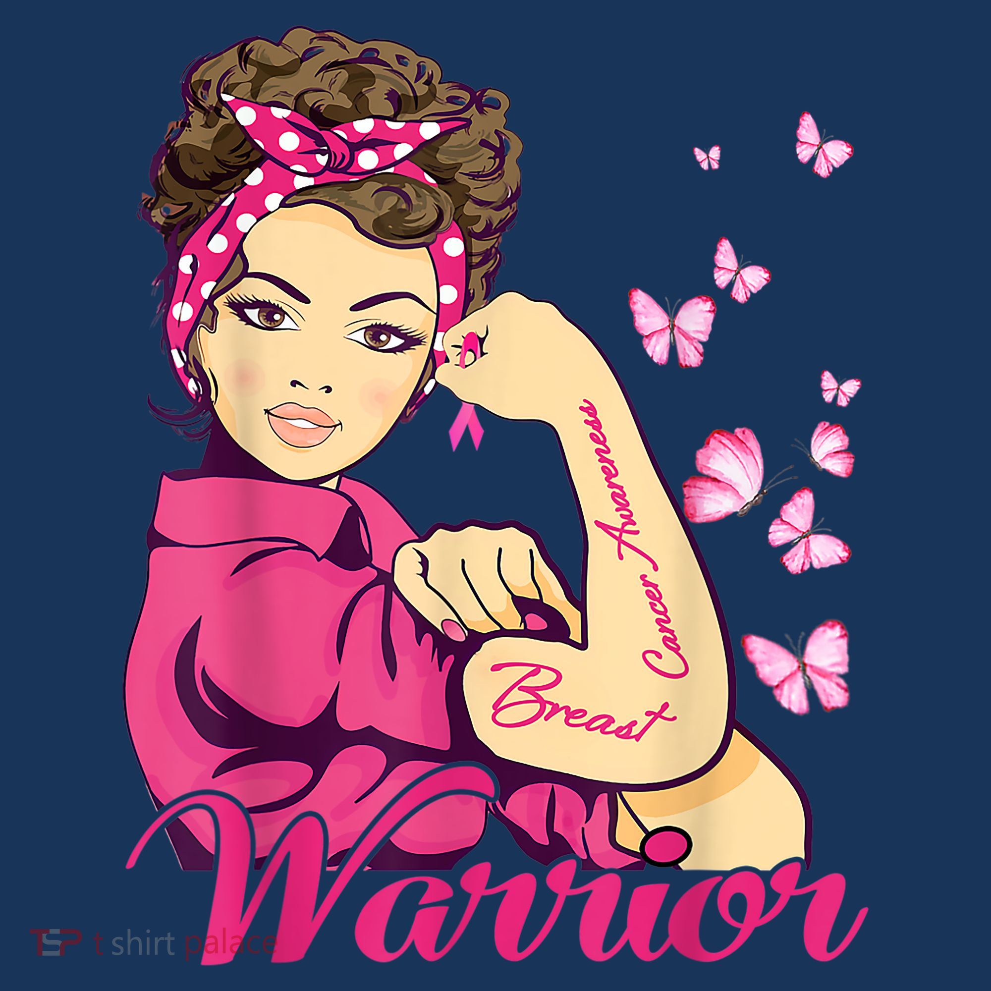 Breast Cancer Warrior Rosie Riveter Pink Ribbon Unbreakable T-Shirt