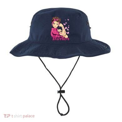 Breast Cancer Warrior Rosie Riveter Pink Ribbon Unbreakable Bucket Hat