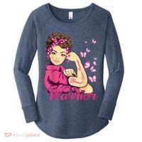 Breast Cancer Warrior Rosie Riveter Pink Ribbon Unbreakable Women's Perfect Tri Tunic Long Sleeve Shirt thumb 0
