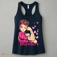 Breast Cancer Warrior Rosie Riveter Pink Ribbon Unbreakable Women's Tank Top thumb 3