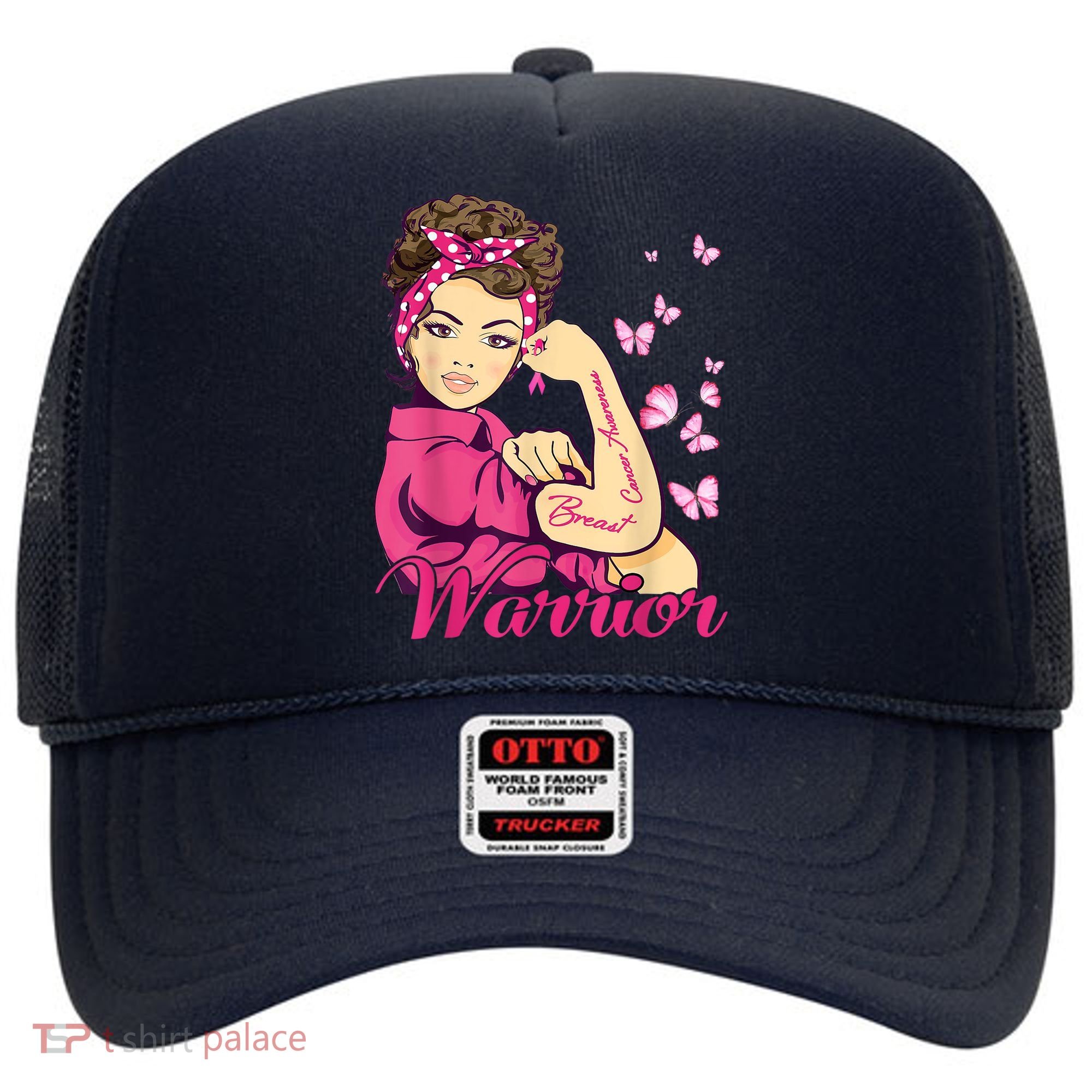Breast Cancer Warrior Rosie Riveter Pink Ribbon Unbreakable Hat