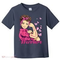 Breast Cancer Warrior Rosie Riveter Pink Ribbon Unbreakable Toddler T-Shirt thumb 0