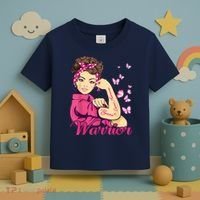 Breast Cancer Warrior Rosie Riveter Pink Ribbon Unbreakable Toddler T-Shirt thumb 3