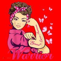 Breast Cancer Warrior Rosie Riveter Pink Ribbon Unbreakable Santa Hat thumb 1