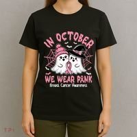 Breast Cancer Women Shirts Halloween In October We Wear Pink_ T-Shirt thumb 4