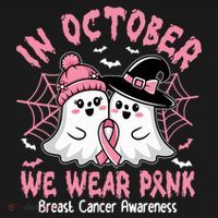 Breast Cancer Women Shirts Halloween In October We Wear Pink_ T-Shirt thumb 7