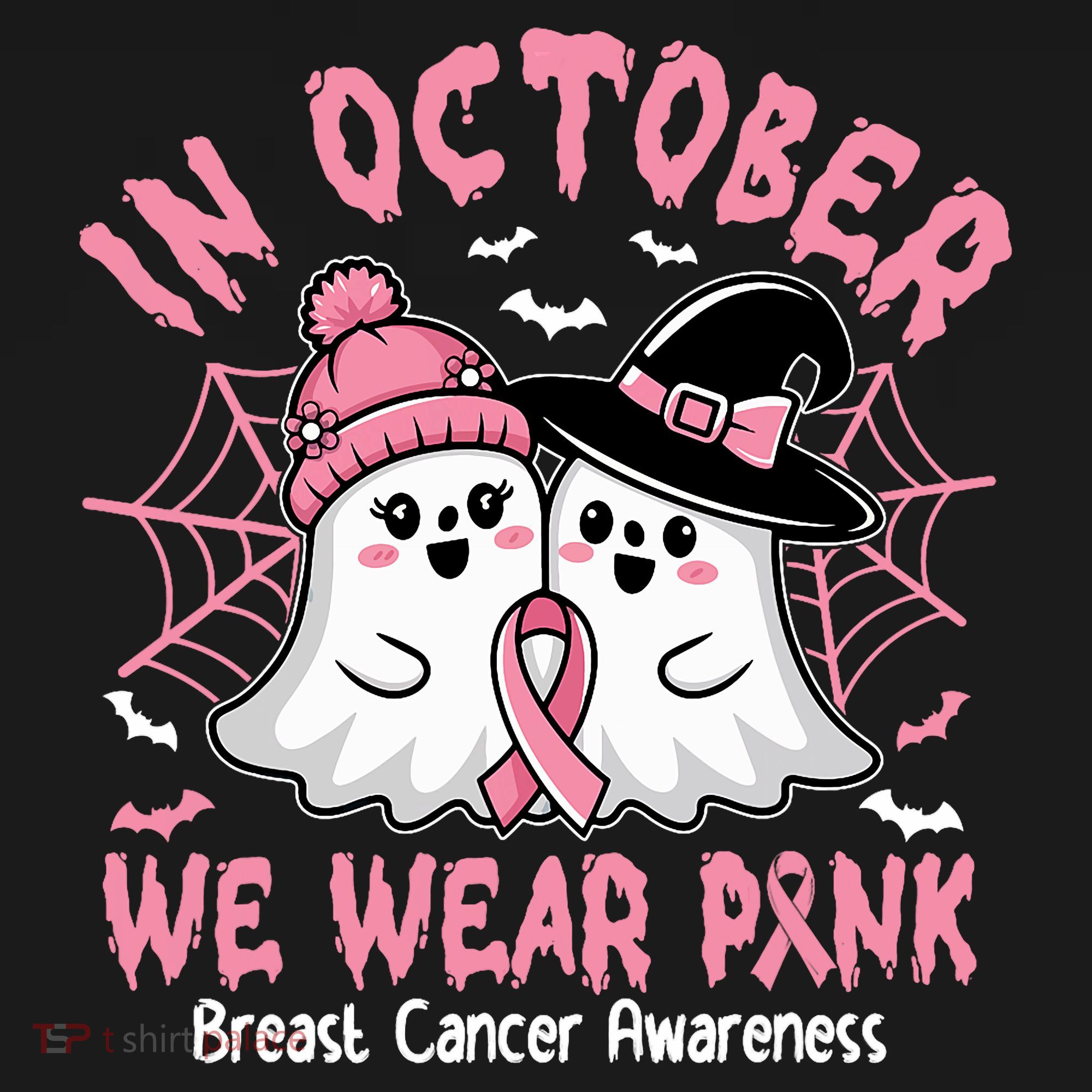 Breast Cancer Women Shirts Halloween In October We Wear Pink_ Women's Tank Top