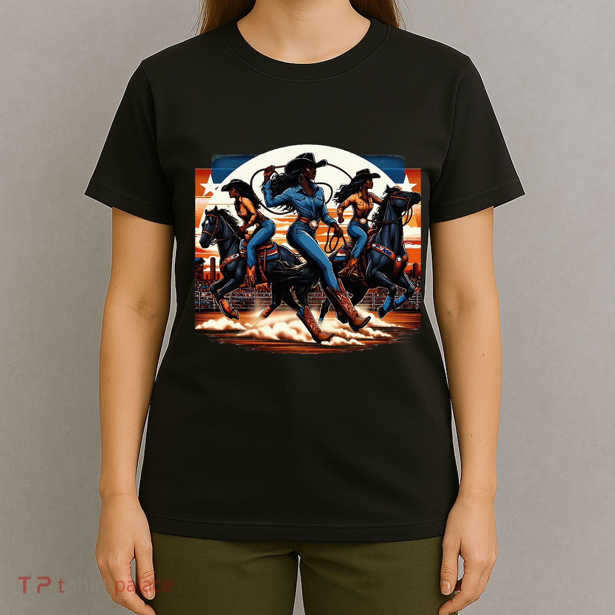Black Cowgirl Western Rodeo Melanin Black History Texas T-Shirt