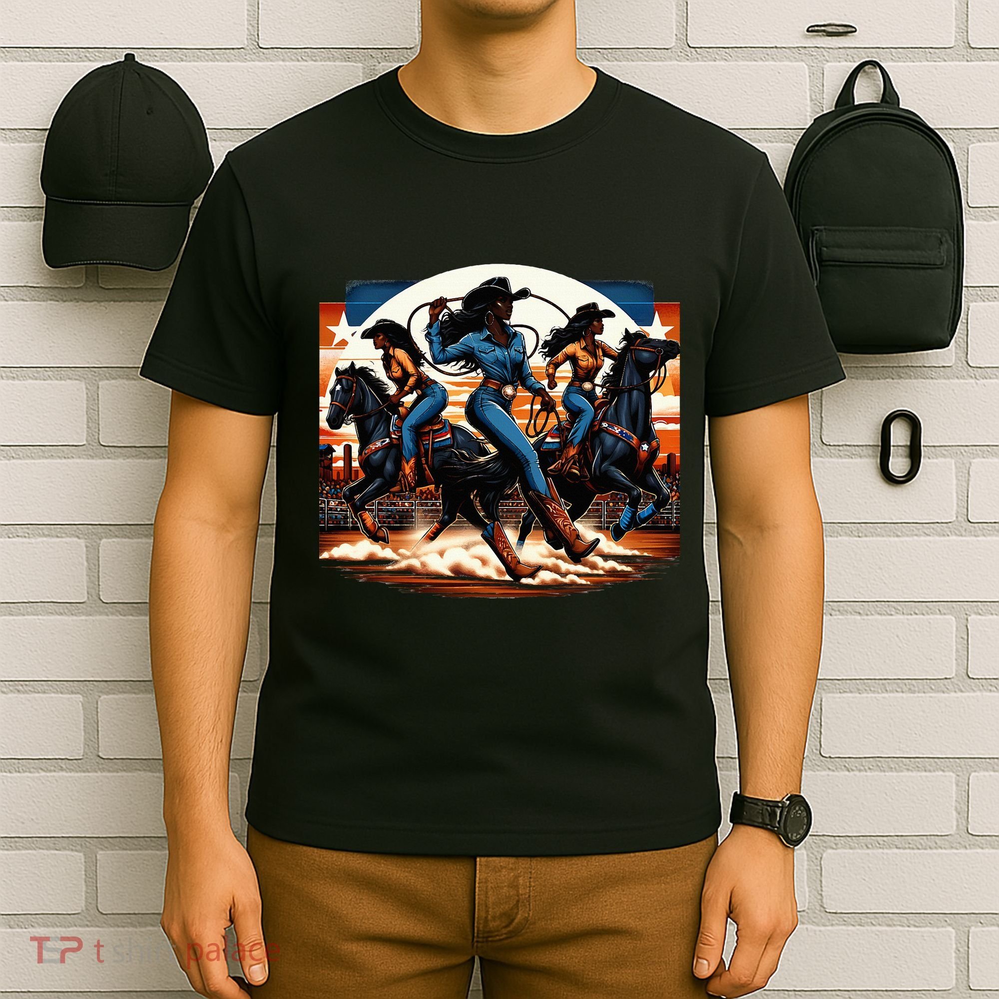 Black Cowgirl Western Rodeo Melanin Black History Texas T-Shirt