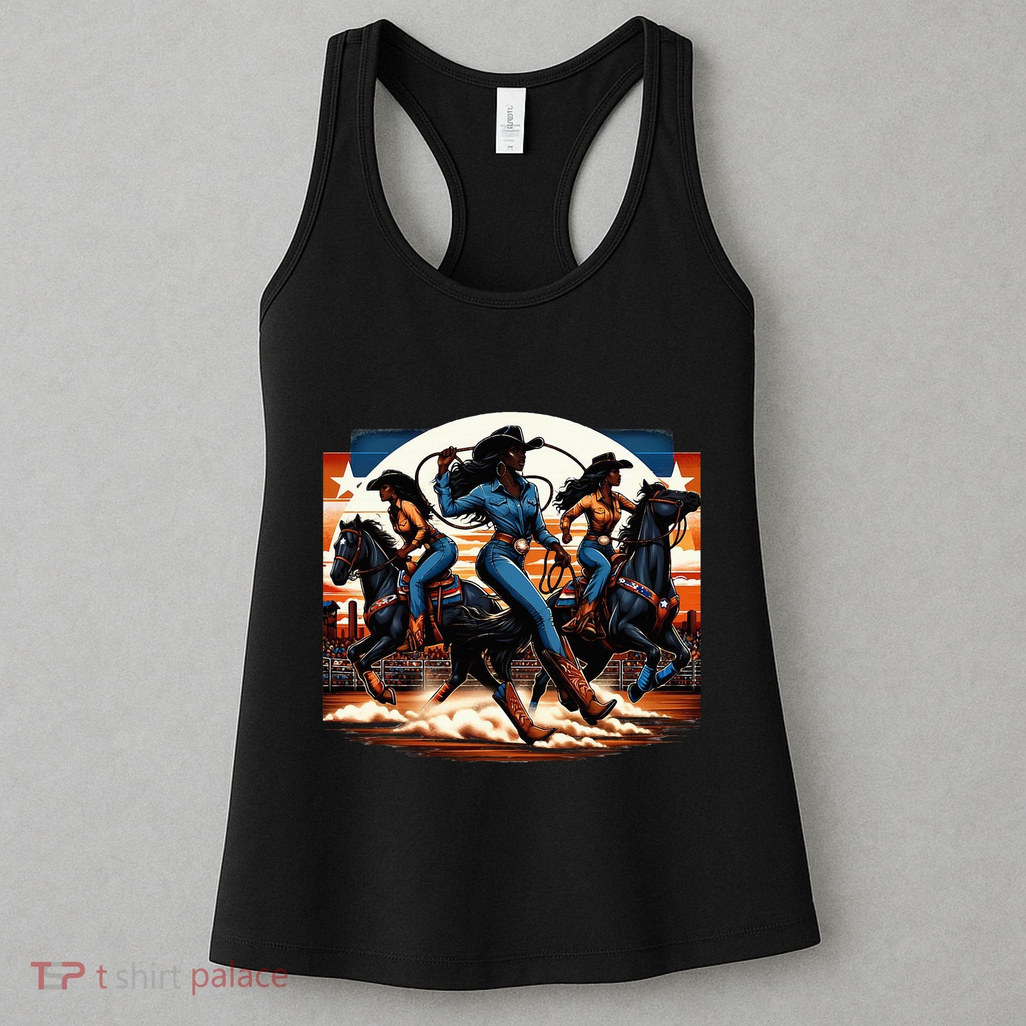 Black Cowgirl Western Rodeo Melanin Black History Texas Women's Tank Top