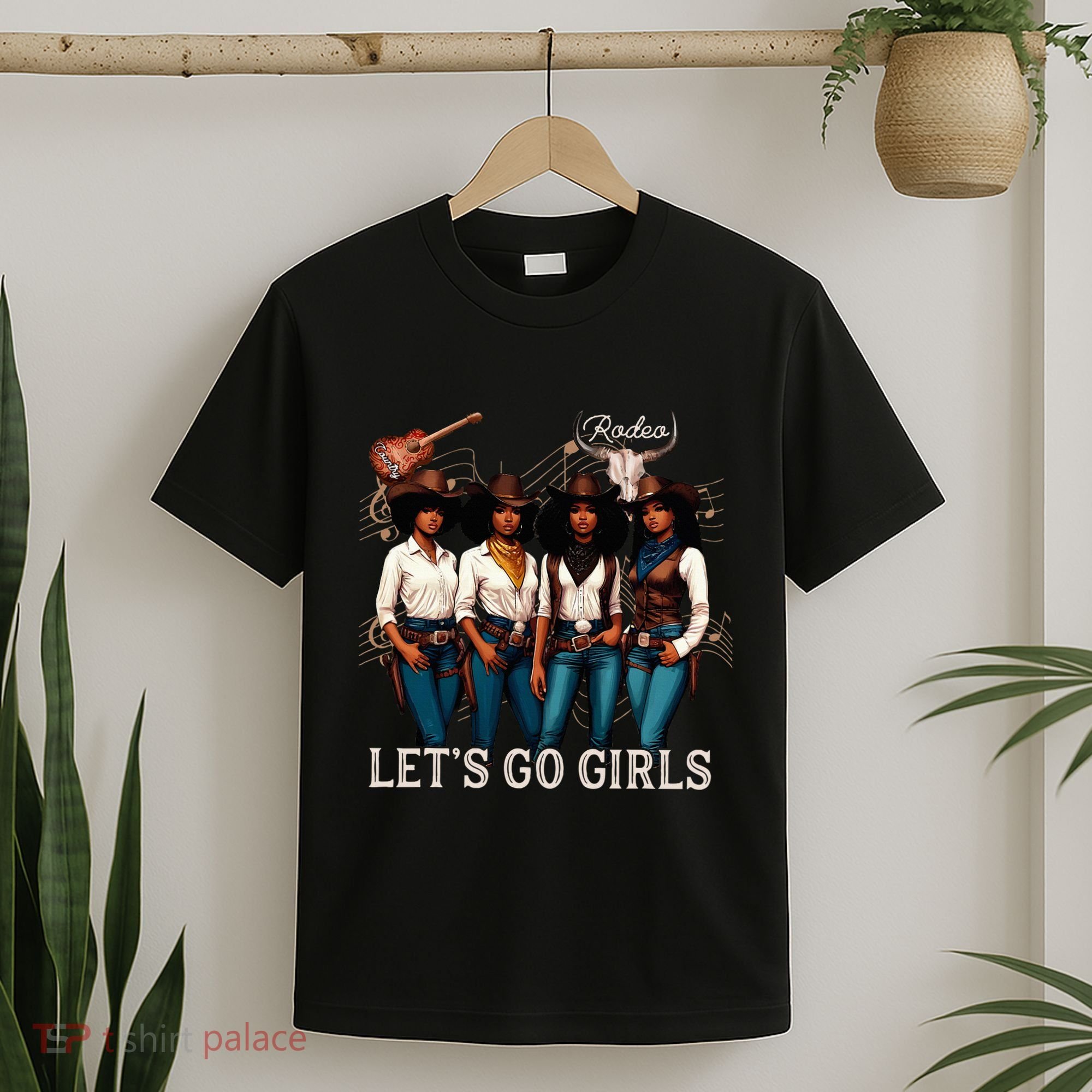 Black Cowgirl Western Rodeo Melanin Juneteenth Texas T-Shirt
