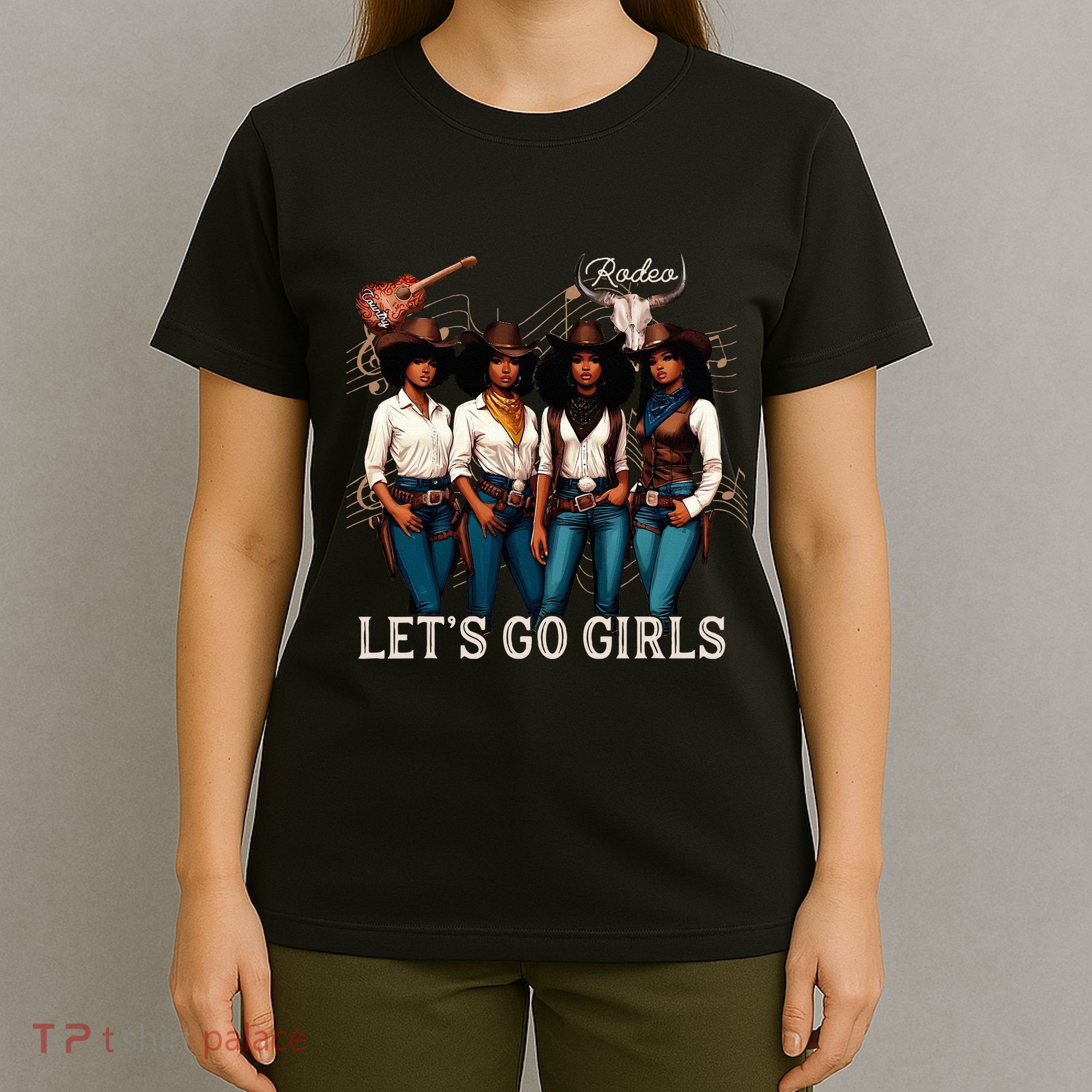 Black Cowgirl Western Rodeo Melanin Juneteenth Texas T-Shirt
