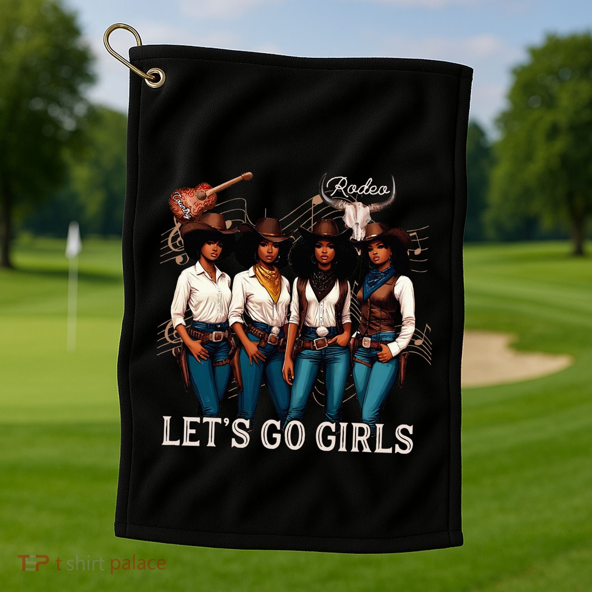 Black Cowgirl Western Rodeo Melanin Juneteenth Texas Golf Towel