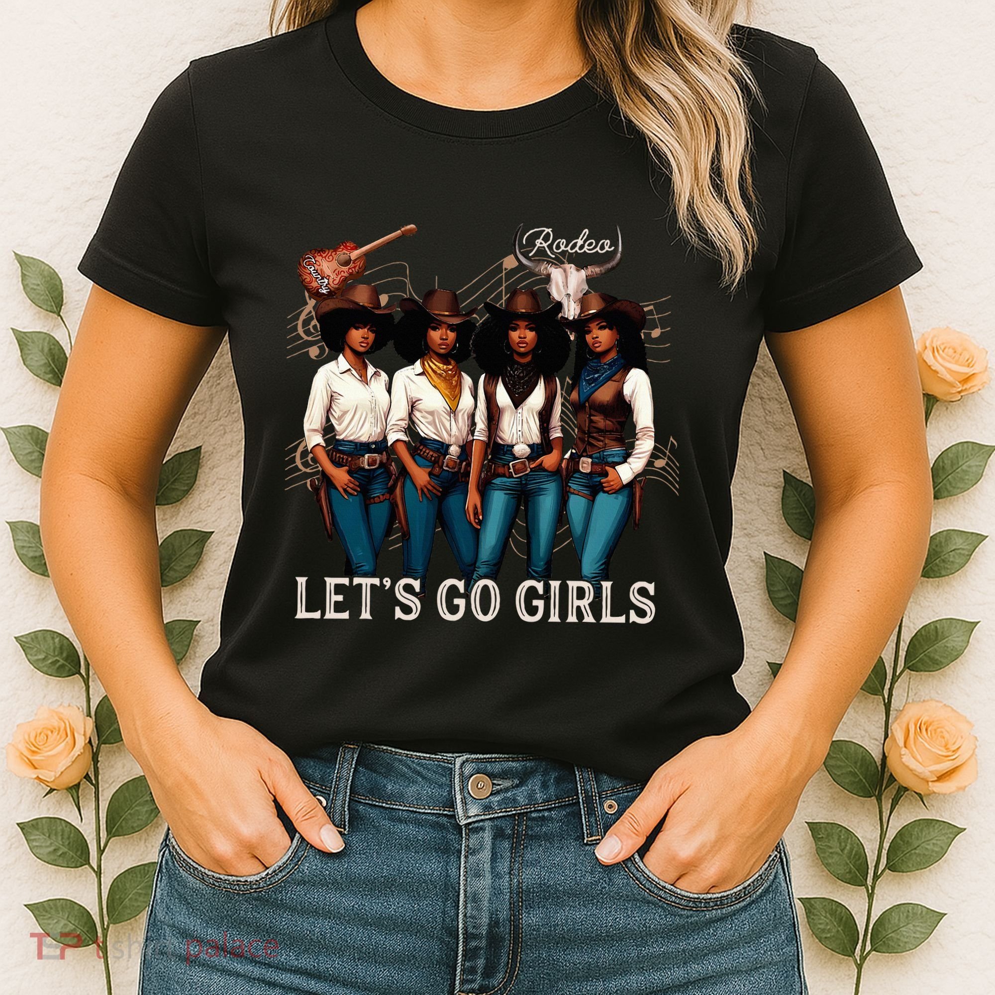 Black Cowgirl Western Rodeo Melanin Juneteenth Texas Women's T-Shirt