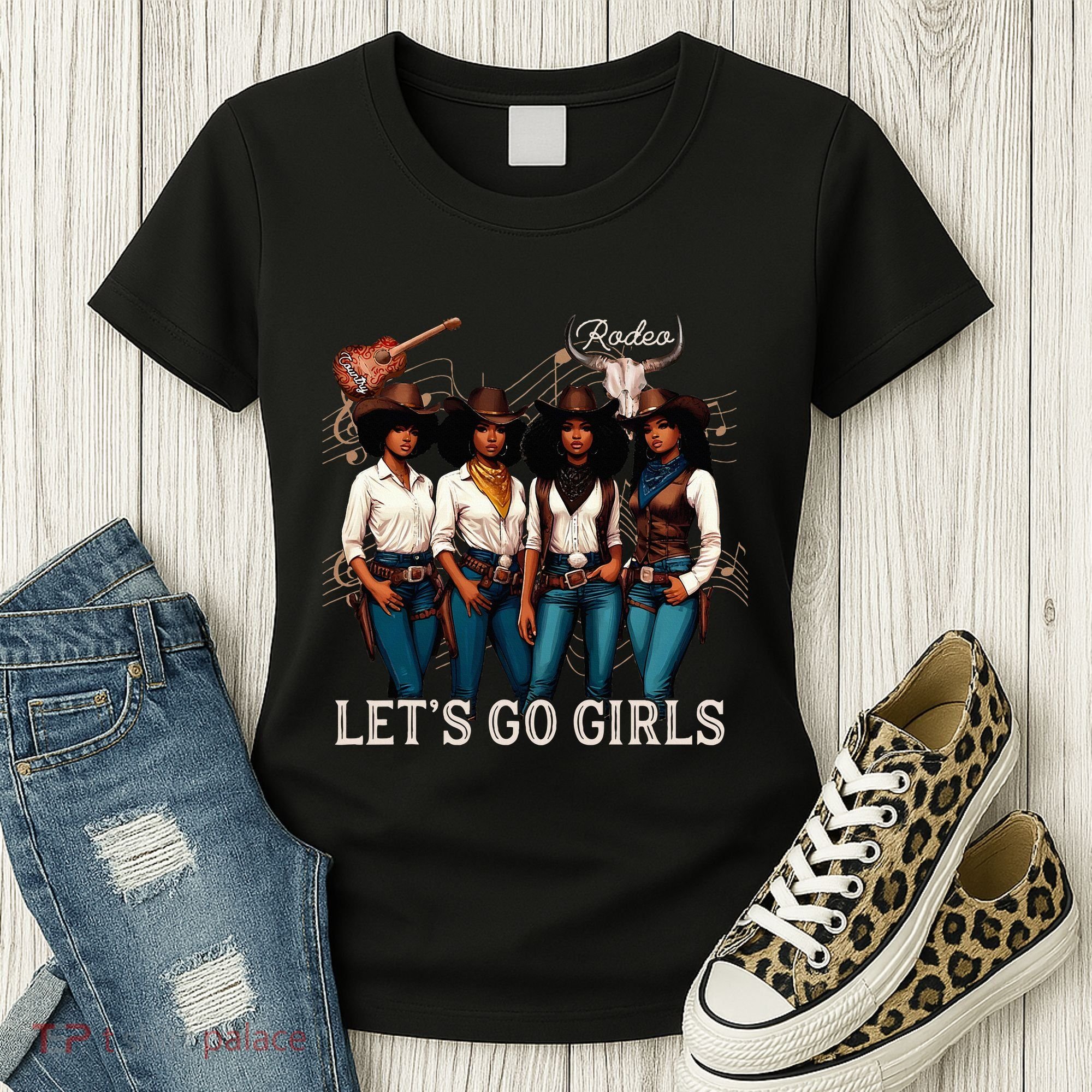 Black Cowgirl Western Rodeo Melanin Juneteenth Texas Women's T-Shirt