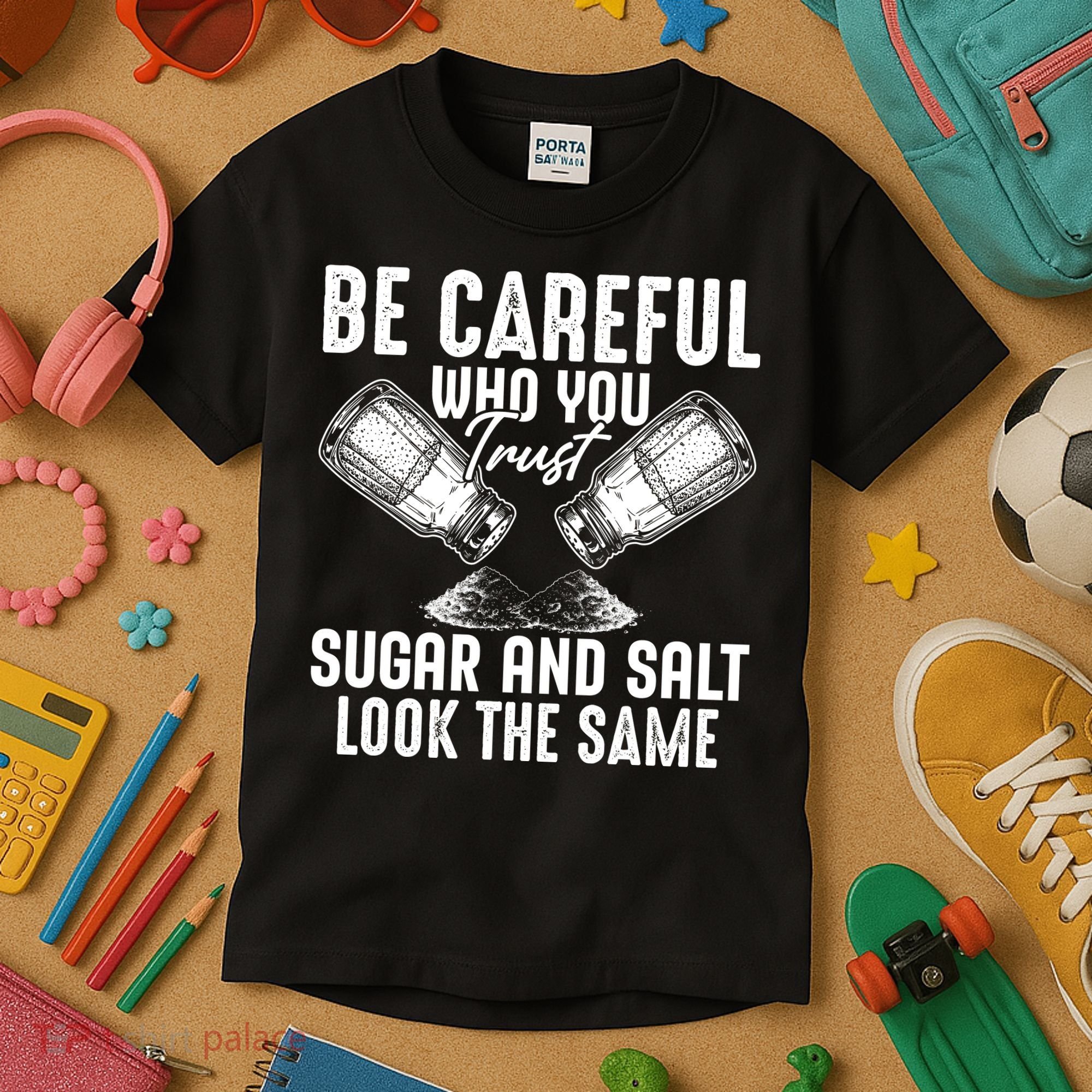 Be Careful Who You Trust Sugar And Salt Look The Same Kids T-Shirt