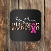 Breast Cancer Warrior Pink Ribbon Cheetah Coaster thumb 0