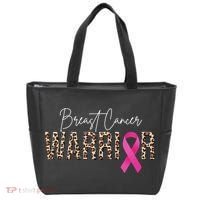 Breast Cancer Warrior Pink Ribbon Cheetah Tote Bag thumb 0