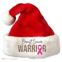 Breast Cancer Warrior Pink Ribbon Cheetah Santa Hat thumb 0