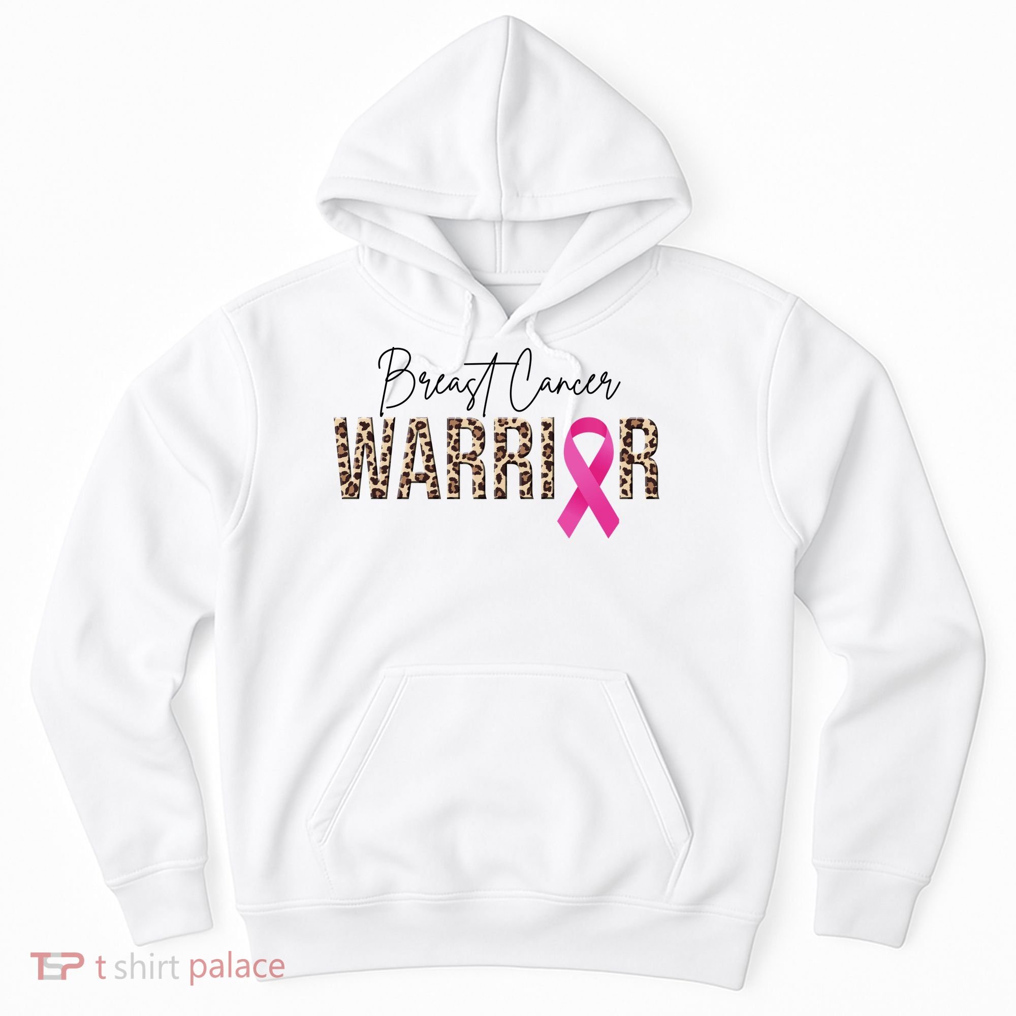 Breast Cancer Warrior Pink Ribbon Cheetah Hoodie