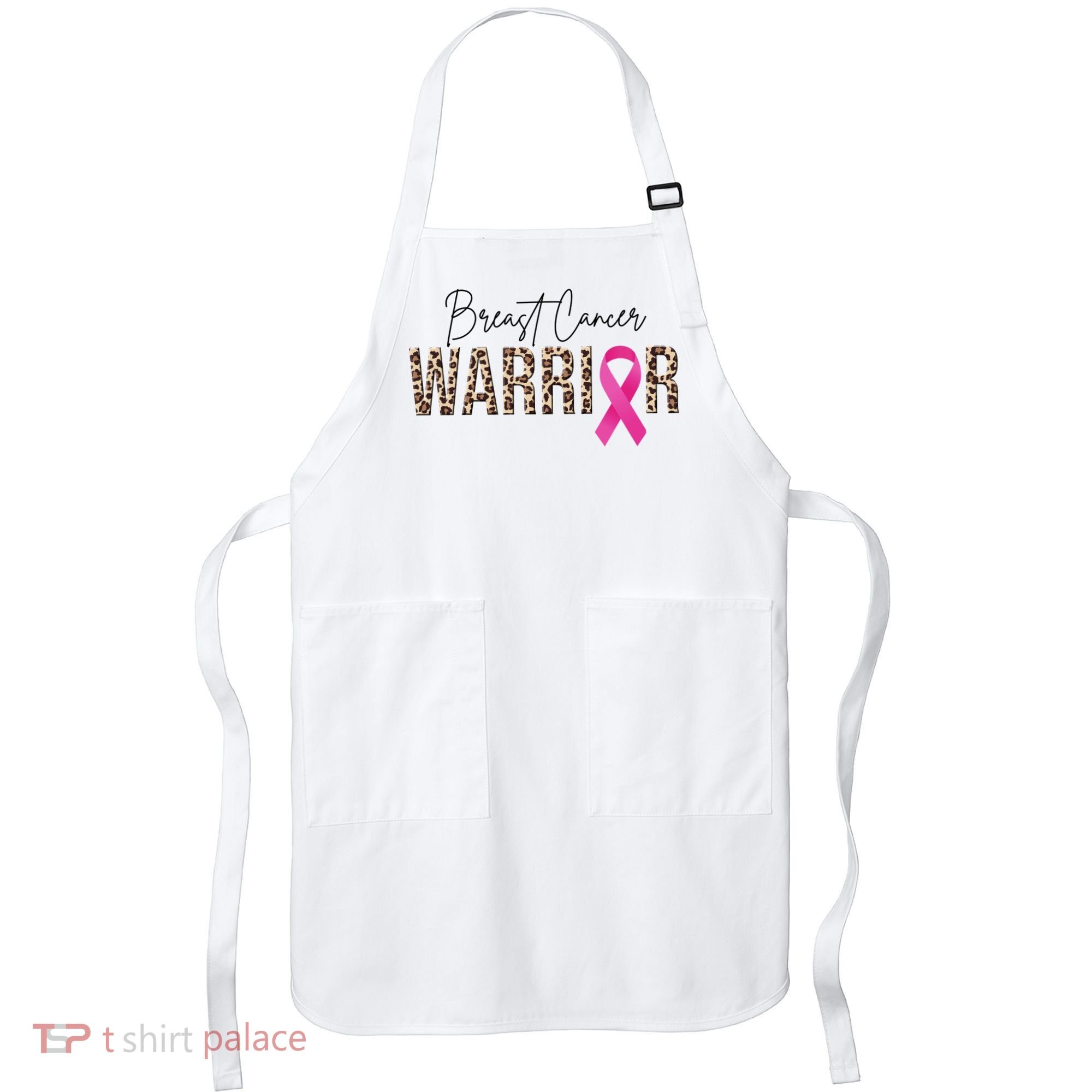 Breast Cancer Warrior Pink Ribbon Cheetah Apron