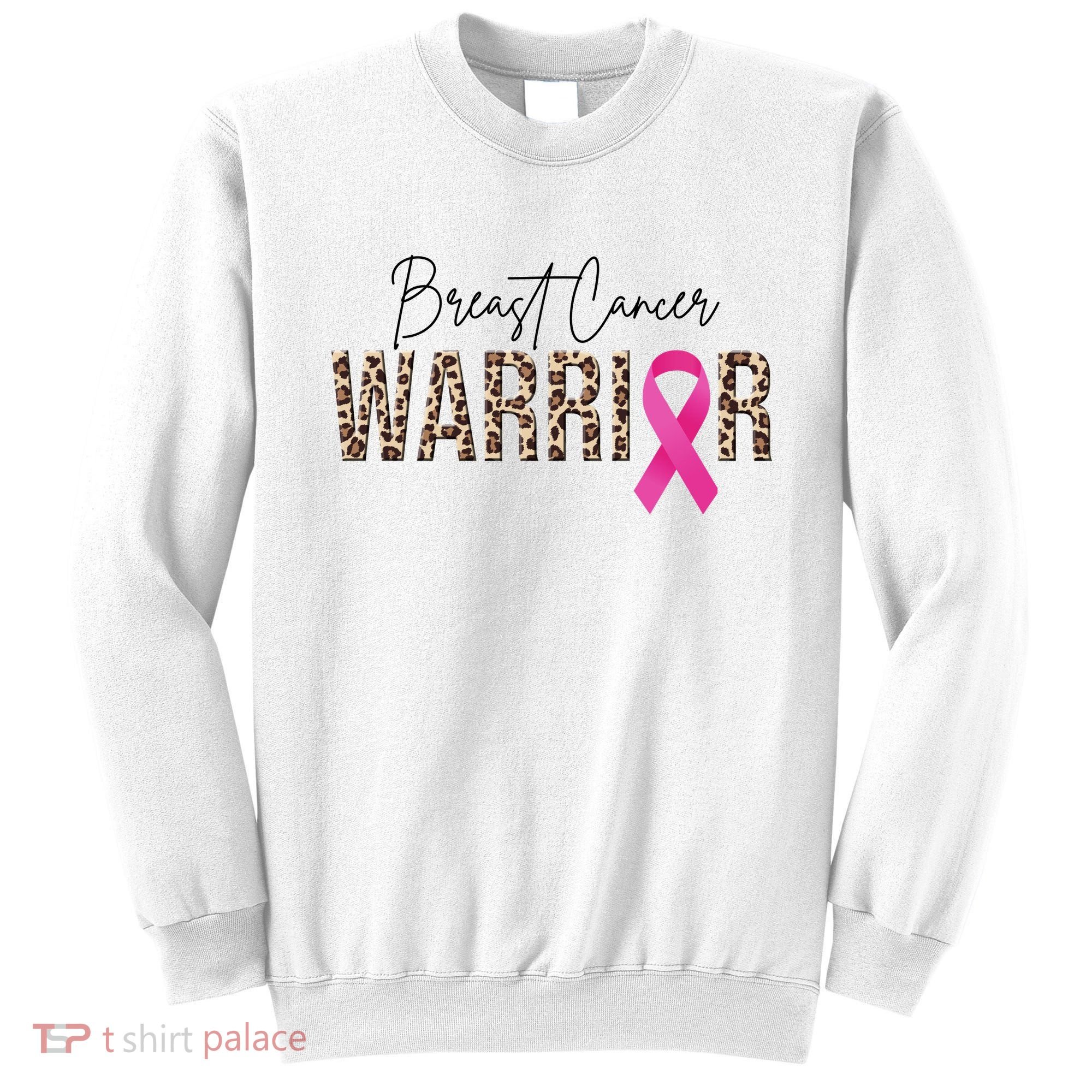 Breast Cancer Warrior Pink Ribbon Cheetah Sweatshirt