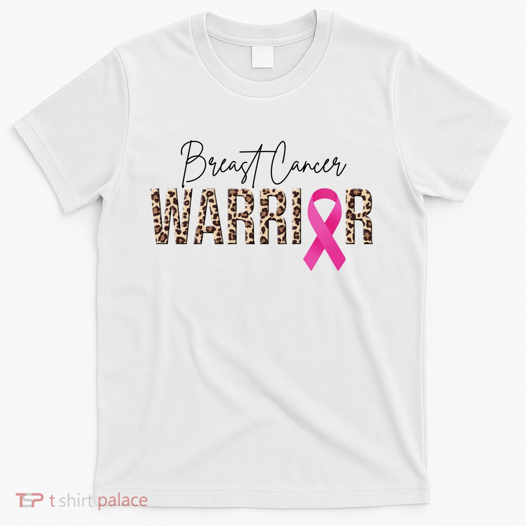 Breast Cancer Warrior Pink Ribbon Cheetah T-Shirt