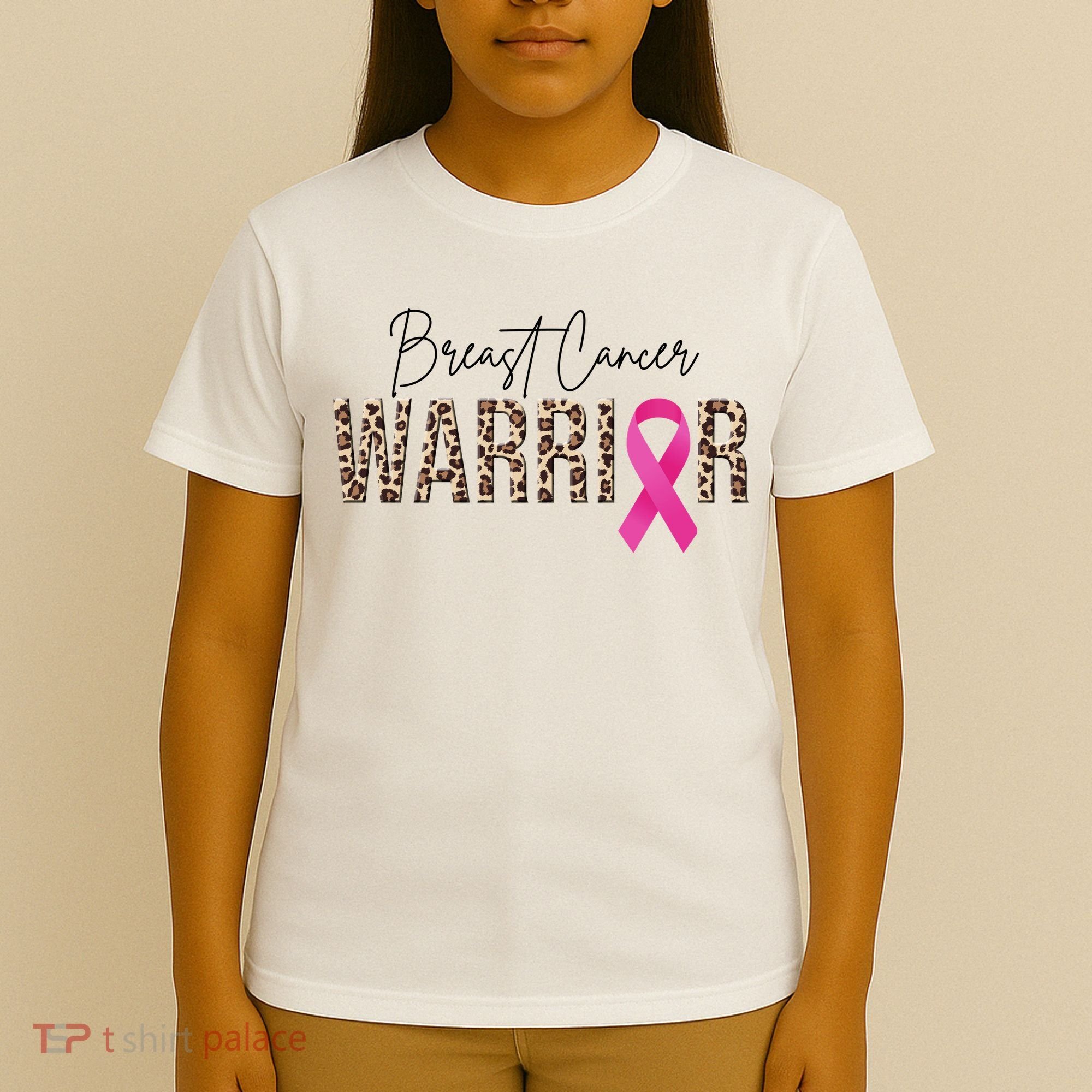 Breast Cancer Warrior Pink Ribbon Cheetah T-Shirt