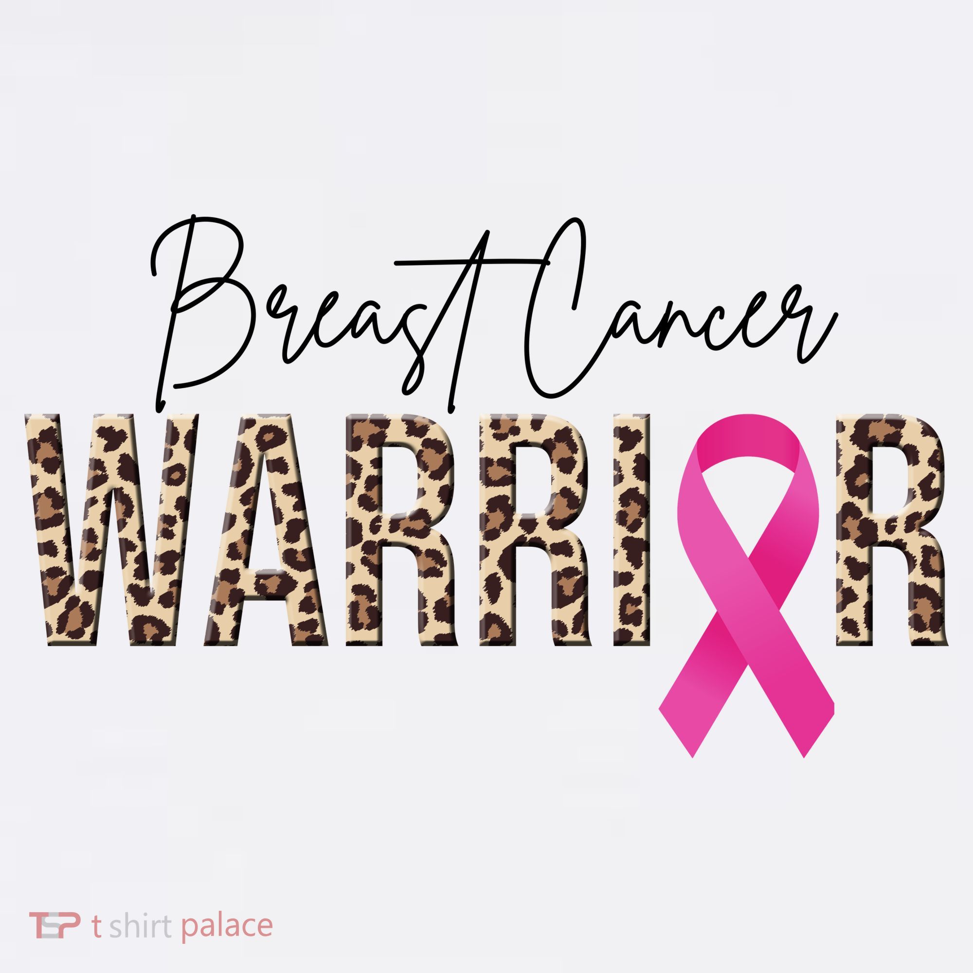 Breast Cancer Warrior Pink Ribbon Cheetah T-Shirt