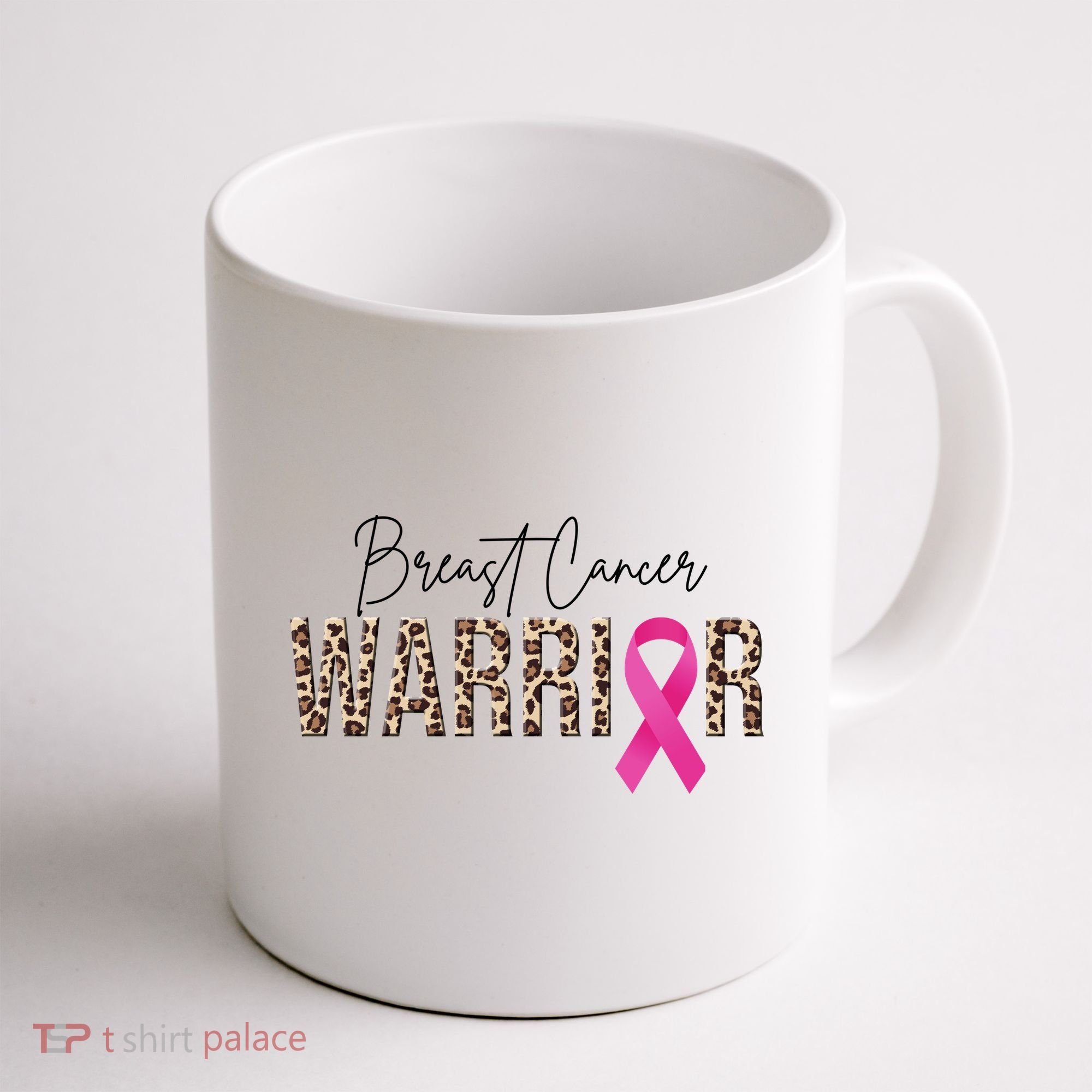 Breast Cancer Warrior Pink Ribbon Cheetah Coffee Mug