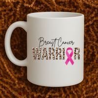 Breast Cancer Warrior Pink Ribbon Cheetah Coffee Mug thumb 2
