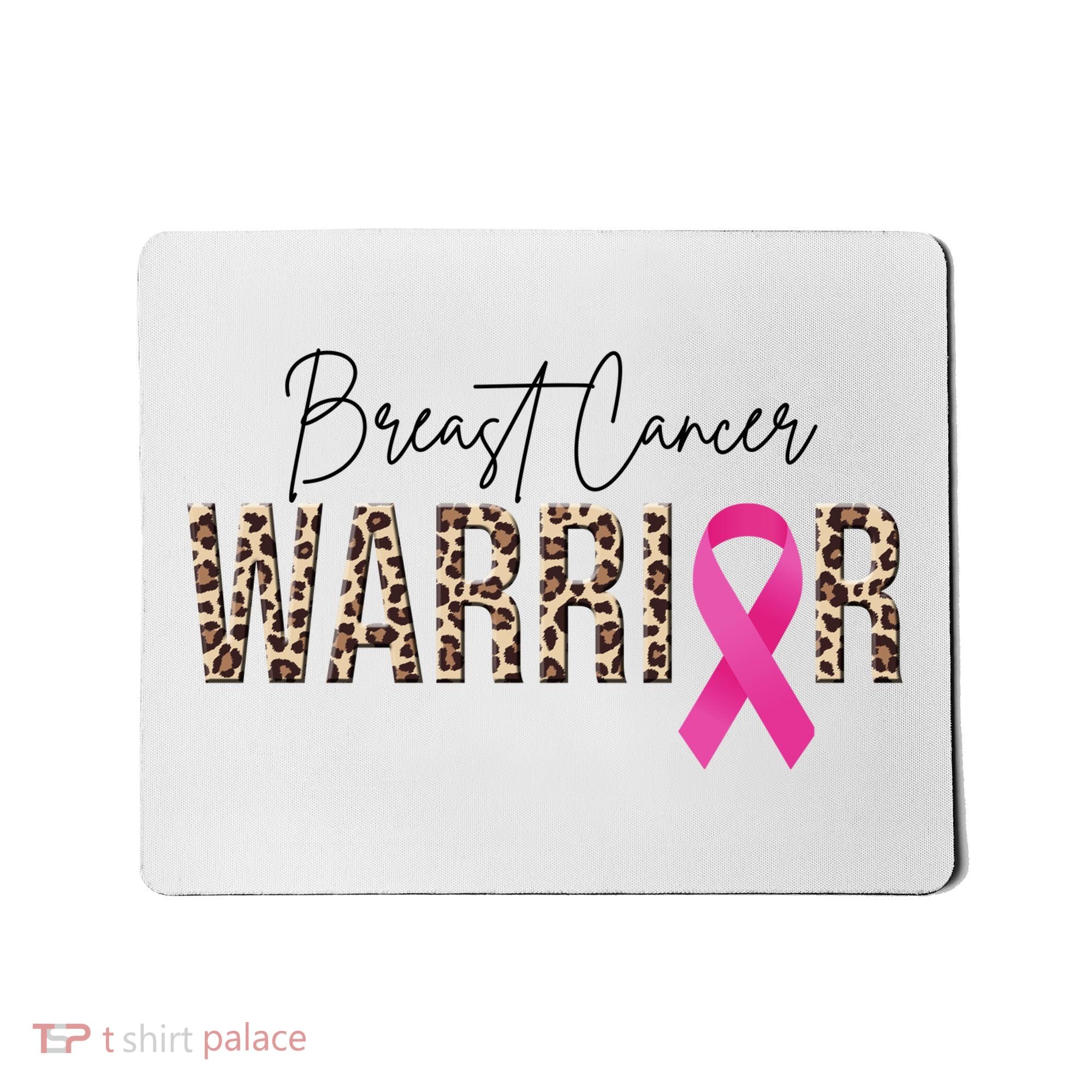 Breast Cancer Warrior Pink Ribbon Cheetah Mousepad