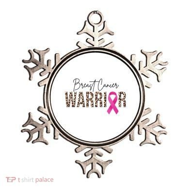 Breast Cancer Warrior Pink Ribbon Cheetah Ornament