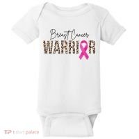 Breast Cancer Warrior Pink Ribbon Cheetah Baby Bodysuit thumb 0
