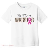 Breast Cancer Warrior Pink Ribbon Cheetah Toddler T-Shirt thumb 0