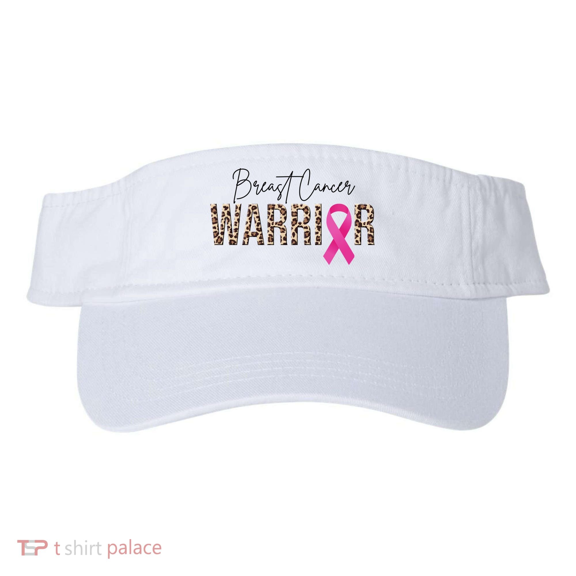 Breast Cancer Warrior Pink Ribbon Cheetah Visor