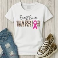 Breast Cancer Warrior Pink Ribbon Cheetah Women's T-Shirt thumb 3
