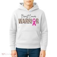 Breast Cancer Warrior Pink Ribbon Cheetah Kids Hoodie thumb 4