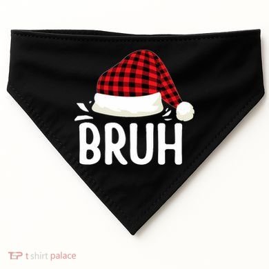 Bruh Christmas Xmas Funny Christmas Pajama USA-Made Doggie Bandana