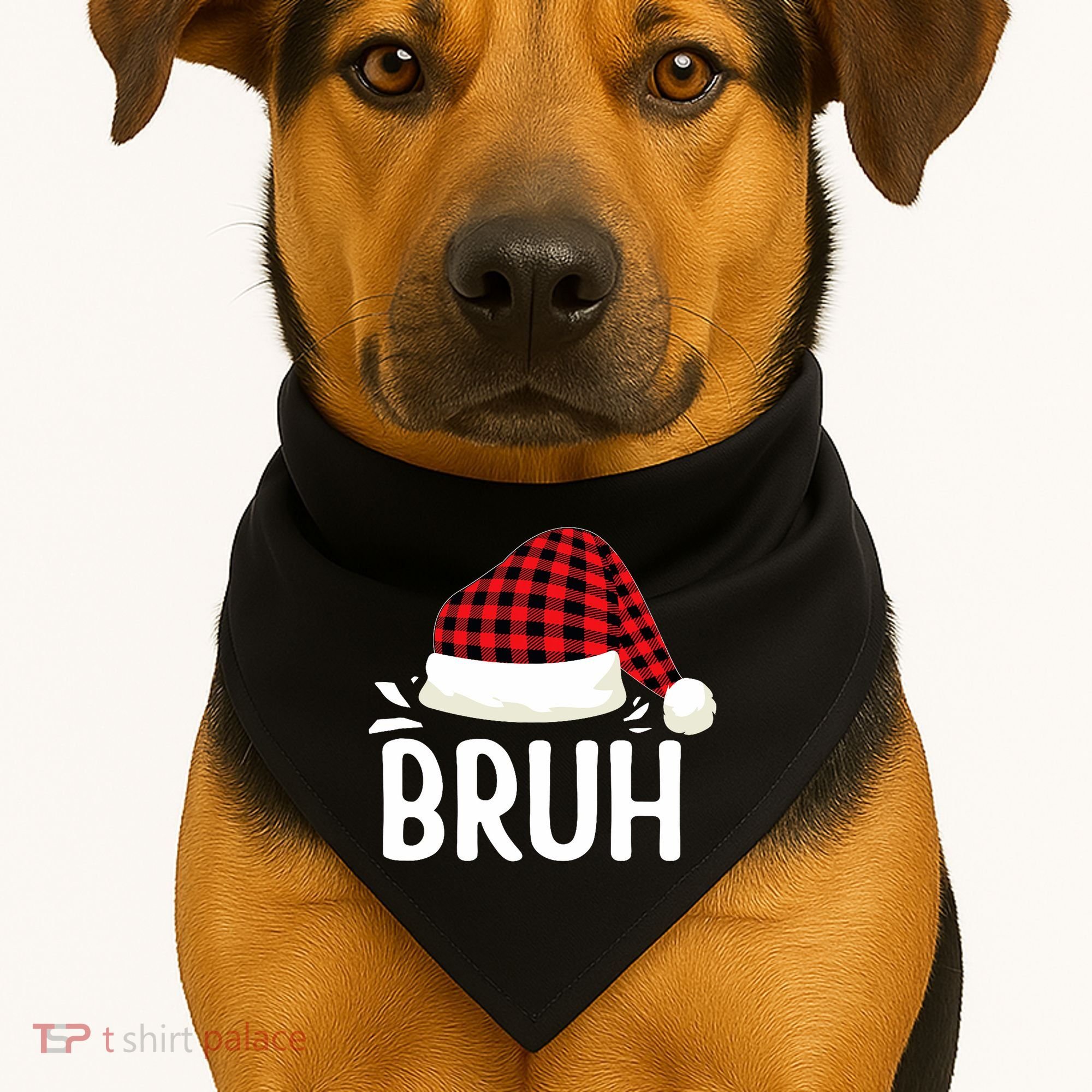 Bruh Christmas Xmas Funny Christmas Pajama USA-Made Doggie Bandana
