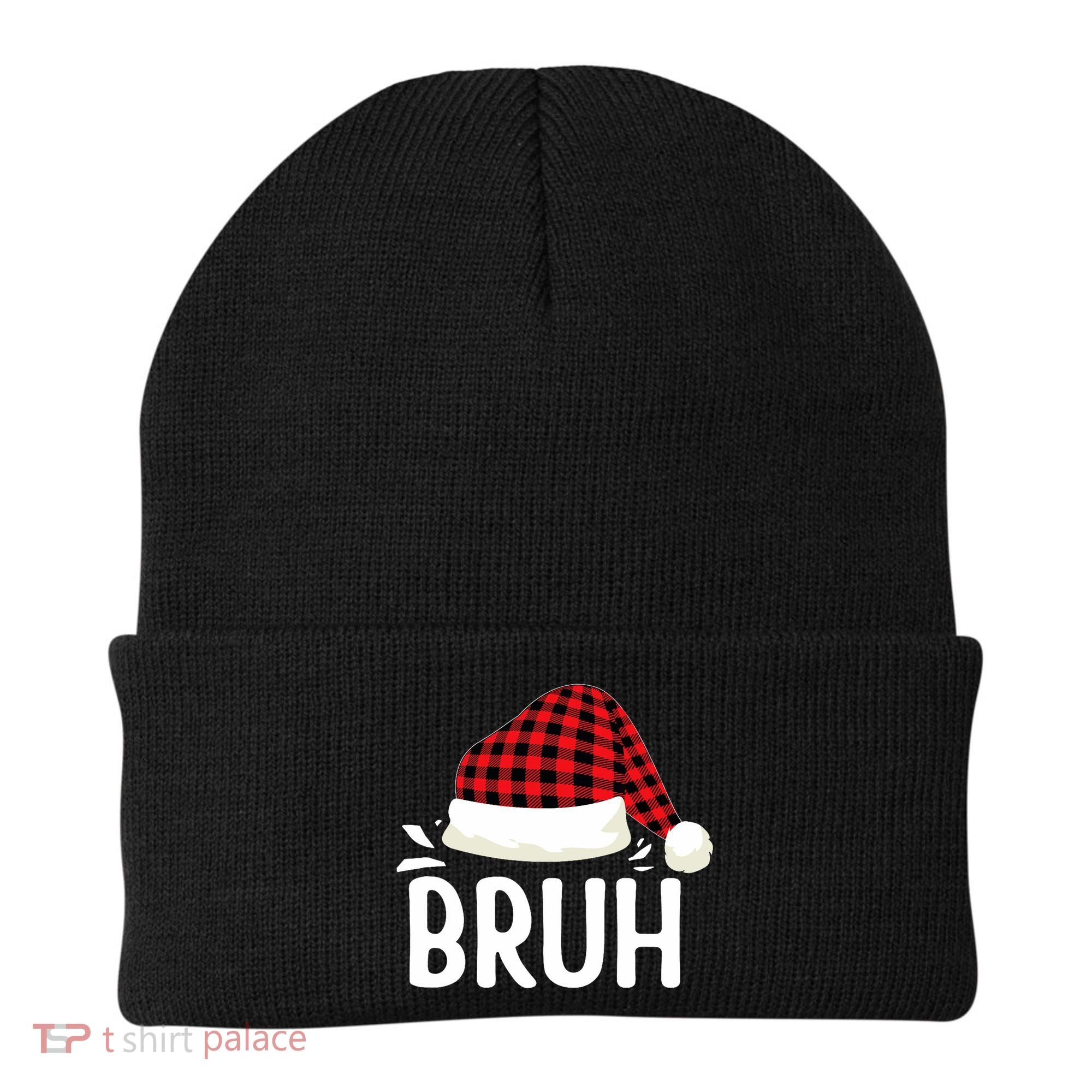 Bruh Christmas Xmas Funny Christmas Pajama Beanie