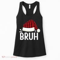 Bruh Christmas Xmas Funny Christmas Pajama Women's Tank Top thumb 0