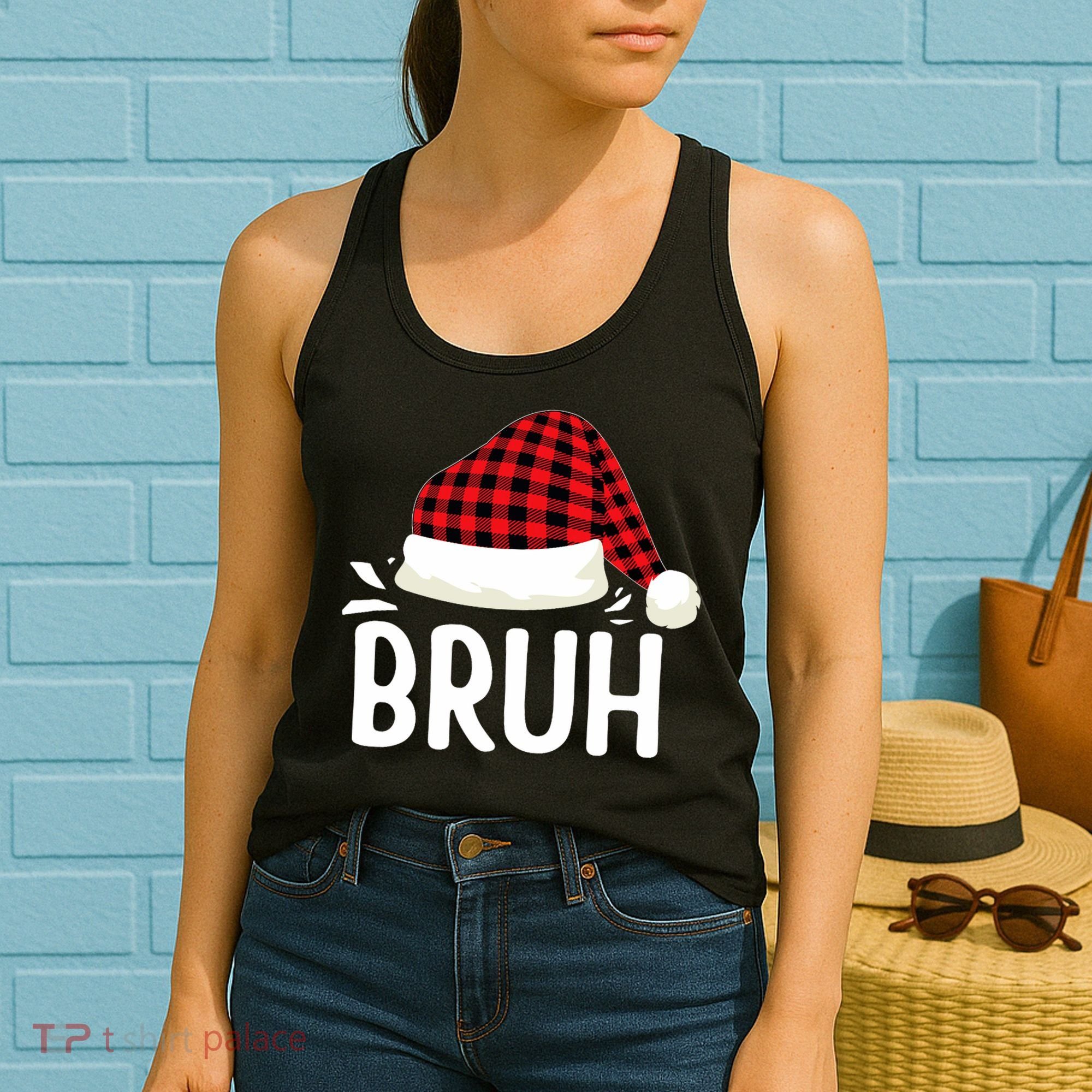 Bruh Christmas Xmas Funny Christmas Pajama Women's Tank Top