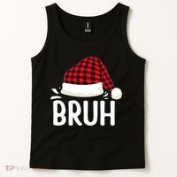 Bruh Christmas Xmas Funny Christmas Pajama Tank Top thumb 2