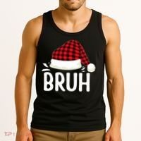 Bruh Christmas Xmas Funny Christmas Pajama Tank Top thumb 3