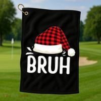 Bruh Christmas Xmas Funny Christmas Pajama Golf Towel thumb 1