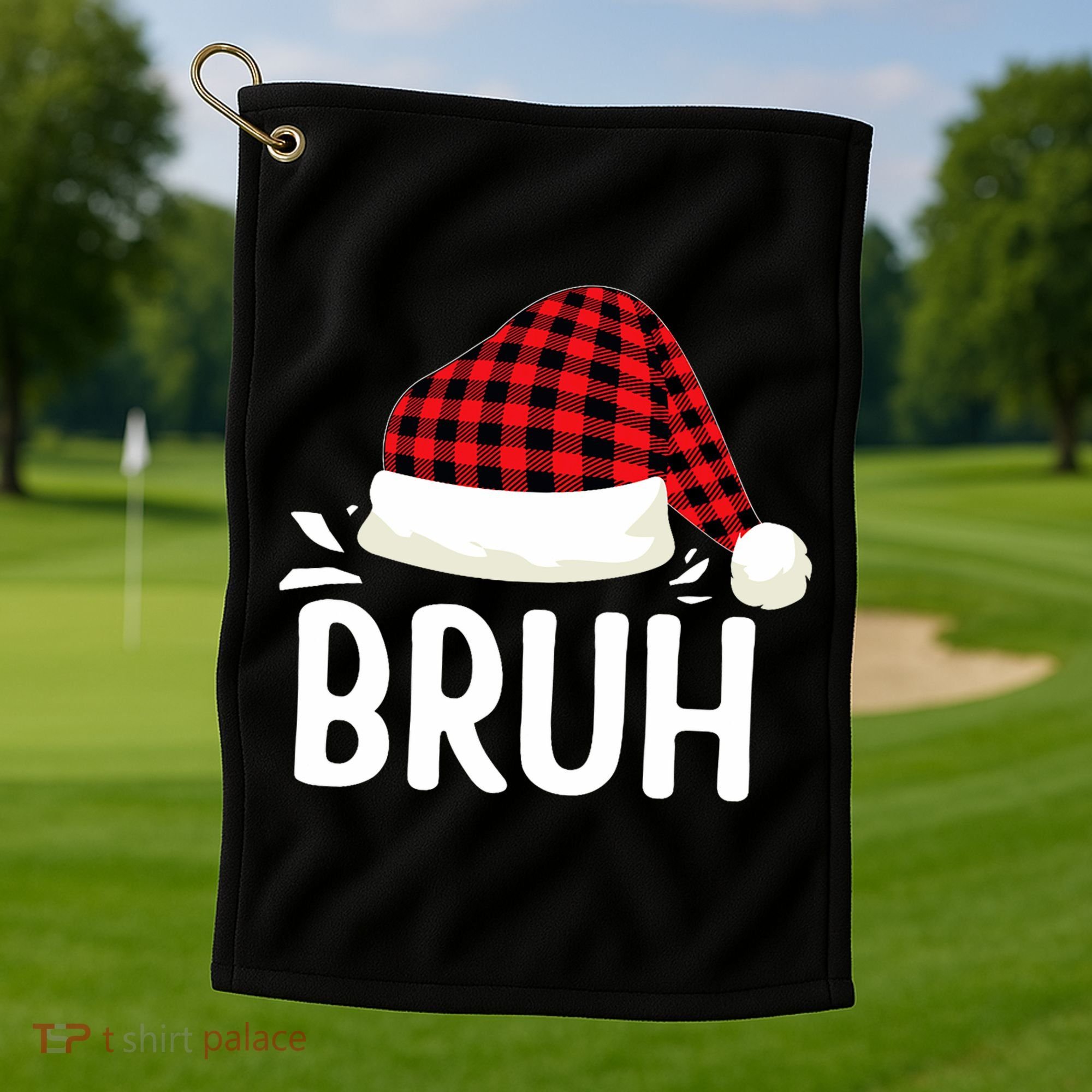 Bruh Christmas Xmas Funny Christmas Pajama Golf Towel