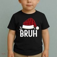 Bruh Christmas Xmas Funny Christmas Pajama Toddler T-Shirt thumb 2