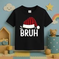 Bruh Christmas Xmas Funny Christmas Pajama Toddler T-Shirt thumb 3