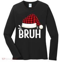 Bruh Christmas Xmas Funny Christmas Pajama Women's Long Sleeve Shirt thumb 0